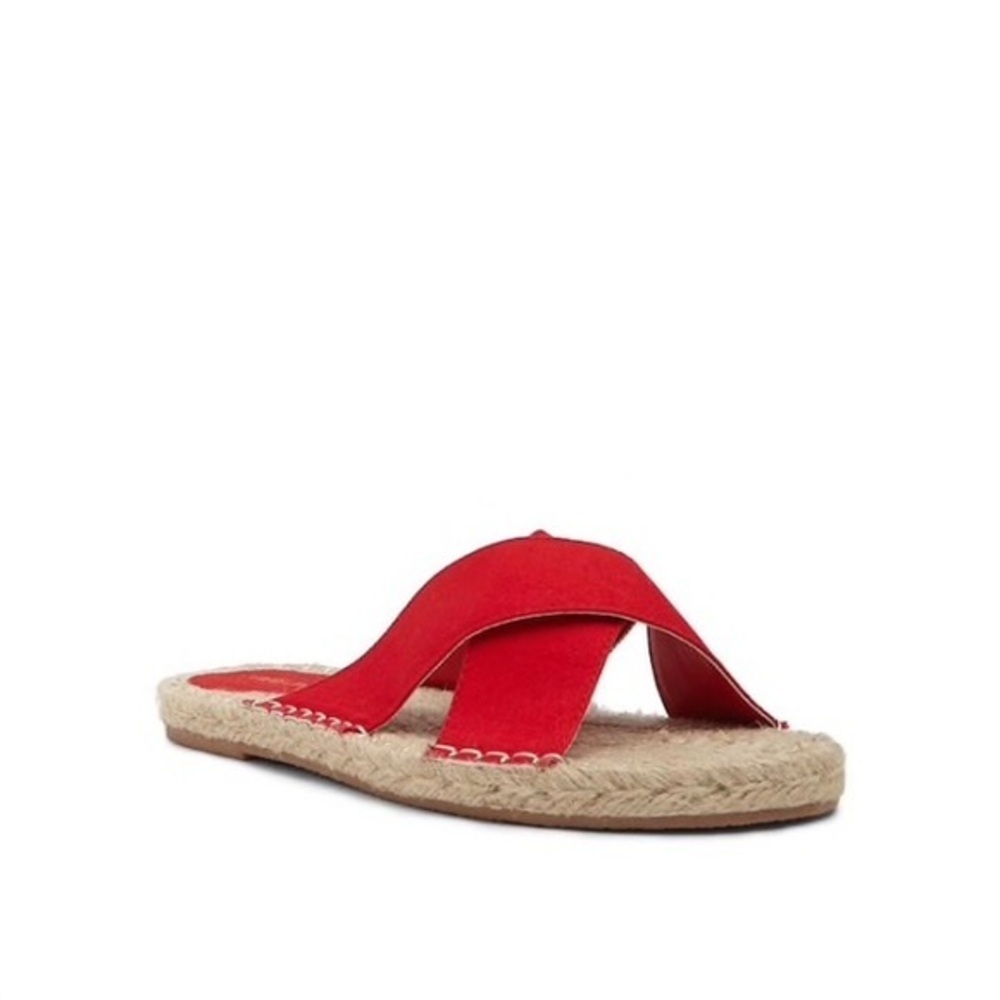 NWT Cardinal Red Crisscross Strap Sandals Slides